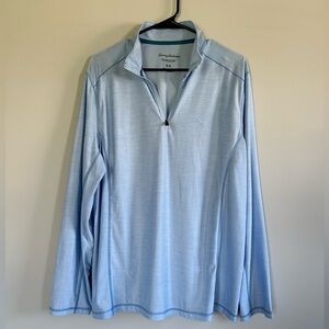 Mens Tommy Bahama IslandZone Long Sleeve Light Blue Polo Size M